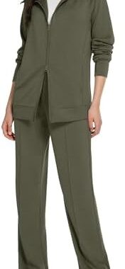 Casly Lamiit Lounge Sets for Women 2026 Spring Sweatsuit Long Sleeve Zip Up Travel Outfit Wide Leg Sweatpant Tracksuit