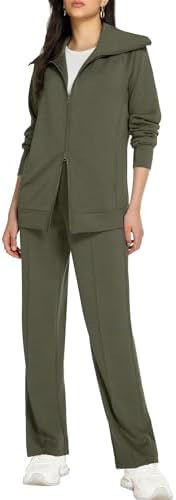 Casly Lamiit Lounge Sets for Women 2026 Spring Sweatsuit Long Sleeve Zip Up Travel Outfit Wide Leg Sweatpant Tracksuit