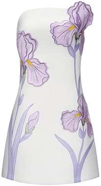 JW PEI Women’s 3D Floral Appliqué Strapless Mini Dress